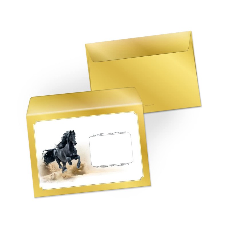 Letter Paper Set A5 with Envelopes Children's Horse Black for