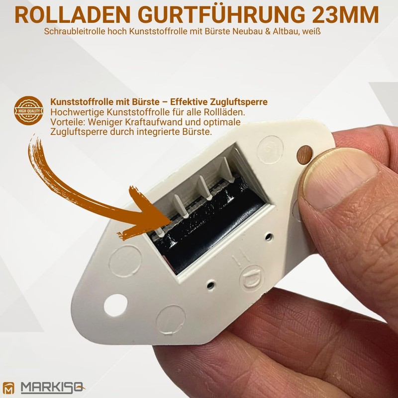 markiso® Roller shutter belt guide, belt guide roller for roller