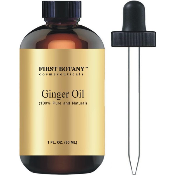 100% Pure Ginger Essential Oil - Premium Ginger Oil for Aromatherapy, Massage, Topical & Household Uses - 1 fl oz (Ginger)