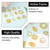 PandaHall 40pcs Flower Theme Open Back Bezel Pendants Golden Plated