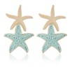 RUOFFETA Raffia Starfish Earrings, Raffia Straw Wrapped Starfish Drop Dangle