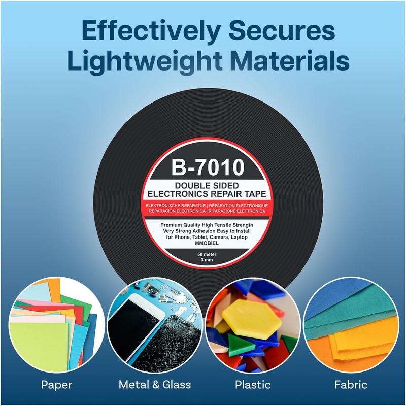 MMOBIEL Double Sided Adhesive Tape 3mm 50m Roll (164ft) Black