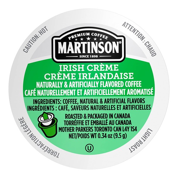 Martinson Single Serve Coffee Capsules, Irish Creme, Compatible with Keurig K-Cup Brewers, 24 Count