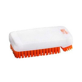 haug bürsten - Anti Bac Nail Brush - Antibacterial - Colour: White with Orange Bristles - Size: 97 x 50 x 13 mm - Made in Germany