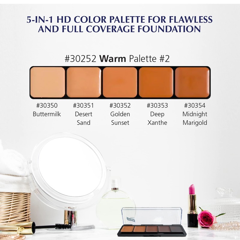 Graftobian HD Glamour Crème Foundation Palette (Warm #3) - High