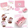 Mother Garden 263-19668 "Wild Strawberry" Wooden Toy Makeup Pouch Set,
