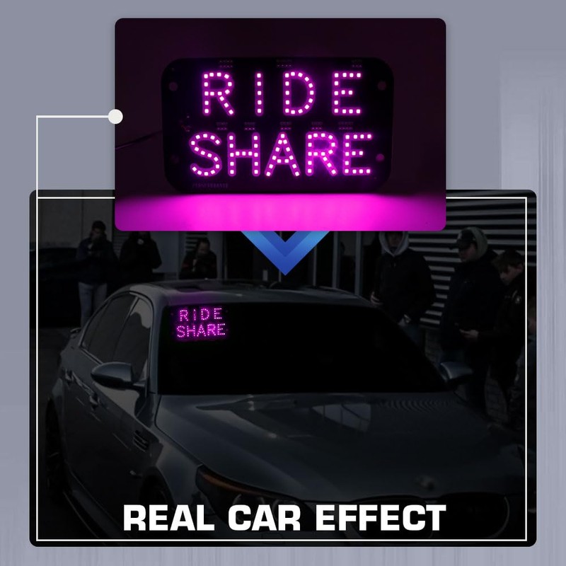 YSY Juren LED Car Window Accessory Sign RIDESHARE for Ride