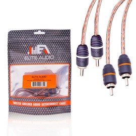 Elite Audio EA-RCA1.5 1.5' 2-Channel Twisted Pair RCA Cable Interconnect Split Pin Connector 100 Percent Copper Noise Cancelling Professional Grade
