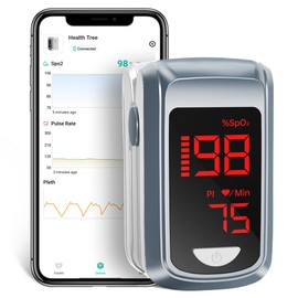 HOLFENRY Oxímetro De Pulso Bluetooth Para Dedo - Oxímetro De Pulso Para Dedo Con Monitor De Saturación De Oxígeno En Sangre Spo2, Para Frecuencia...  
