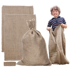 Burlap Bags,4 Pieces Extra-Large Burlap Bags Sturdy and Rugged Burlap Bags for Planting/Gardening,Kids Sack Bag,Birthday Party Game for Kids & Adults (24" x 40")