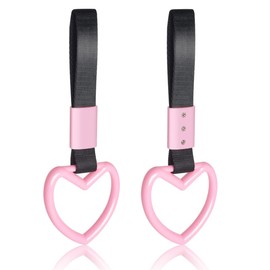 EIOUMAX JDM Ring Heart Shaped Car Handle Straps,Rear Bumper Warning Rings for Subway SUV Track Bus Interior and Exterior Decoration-2pcs