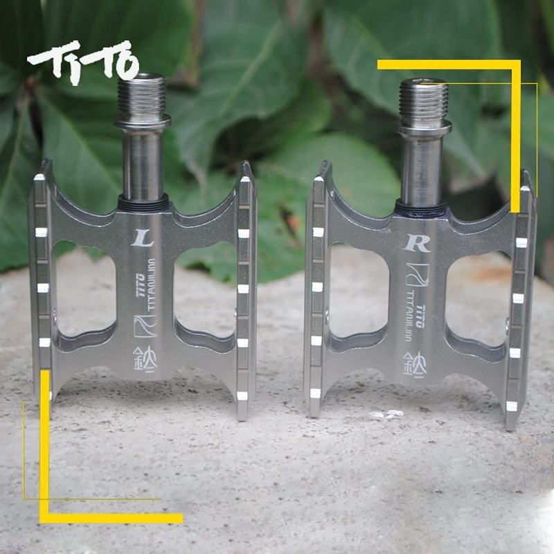 TiTo Titanium Mountain Bike Pedals MTB Pedals Lightweight Mini Non