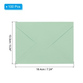 PATIKIL 5x7 Envelopes, 100Pcs A7 Size Gummed V Flap Invitation Envelopes for Greeting Cards Wedding Invitations Graduation Birthday Party, Grey Green