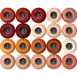 Soft 20 Colors Classic Crochet Thread 20 Pack,100% Cotton (Golden Brown-977-3064)