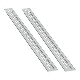 sossai® Alucratis Slim Aluminium Ventilation Grille (Pack of 2) | Rectangular - Dimensions: 37.5 x 2.4 cm | Colour: Aluminium | Anodised