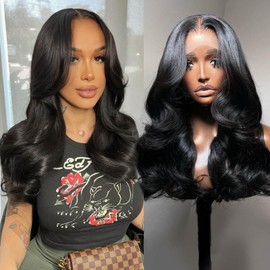 taupusei 22 Inch Body Wave Lace Front Wigs Human Hair 13x4 Transparent HD Lace Frontal Wigs Human Hair 200% Density Wigs Pre Plucked With Natural Hairline Baby Hair Wigs For Women