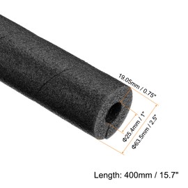 PATIKIL Pipe Insulation Foam Tube, 15.7"Lx1"IDx0.75"T No Adhesive Pole Wrap Pipe Cover Pool Noodles Multi-Purpose Soft Foam Tubing for Handle Outdoor Swimming Pool, Water Pipes, Black
