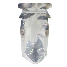 Silver Mason Shaped Jar with Clear Window Stand Up Pouch 3.5 oz Food Storage Bags Reusable Zipper Seal for Home Kitchen, Small Business, Camping, Tea, Trail Mix (500)