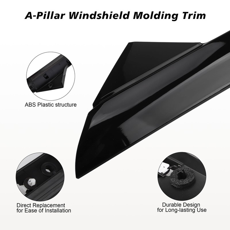 ORIVIN A-Pillar Molding Trim Windshield Set Compatible with 2011-2019 Ford