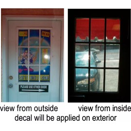 BiggyGraphics NEW!  PERFORATED WINDOW VINYL DECALS 19" X 44" PAIR CELL PHONE LAPTOP REPAIRS