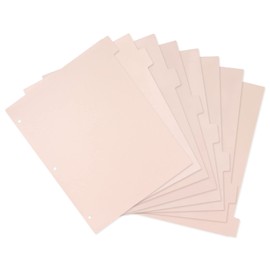 Koqye 8-Tab Binder Index Dividers for 3 Ring Binders, Colored Plastic Dividers withTabs, 3 Hole Punched Sturdy Dividers - Organize School and Office (Light Pink - 1 Pack)