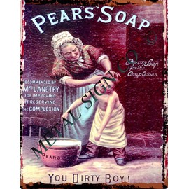 small PEARS SOAP (you dirty boy) BATHROOM ADVERT METAL SIGN RETRO VINTAGE STYLE coffee shop kitchen bar pub wall art
