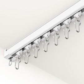 Ceiling Curtain Track White 6-9 ft Heavy Duty Ceiling/Wall Mount Rail
