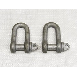X2 1 Ton Galvanised Small Dee Shackle with Screw Pin - BS3032 1000KG Galv Lifting Towing Certified
