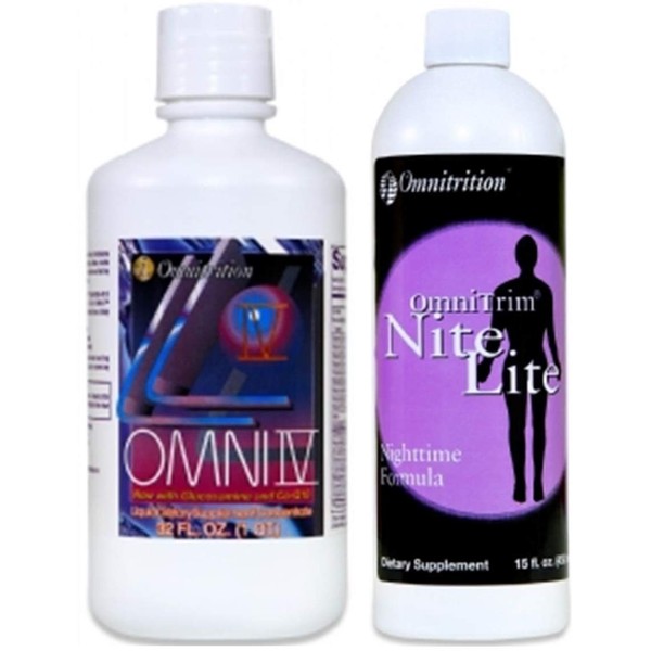 Omnitrition Bundle of 2 Products - the "AM and PM Bundle" Includes Omni IV Liquid Vitamin with Glucosamine and OmniTrim Nite Lite