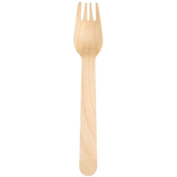 Birchware Classic 6.5" - Compostable Wooden Forks, Biodegradable Party Supplies for Any Graduation, Luau, Fiesta, Tea Party, and More, Craft Supplies for Kids and Adults - (100 Forks)