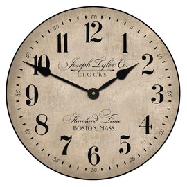 The Big Clock Store Prescott Parchment Wall Clock | Handcrafted in USA | Silent Non-Ticking Mechanism | Beautiful Color | Rustic Decor for Living Room | Battery Operated (10-Inch)