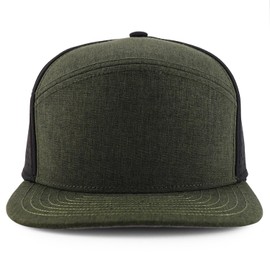 Trendy Apparel Shop Oversize XXL 6 Panel Camper Style Performance Snapback Cap - Olive Black - 58cm
