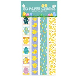 AKH® 30 Easter Paper Chains - Mixed Easter Paper Chains Cute Colourful Kids Party Decoration - Easter Party Essential