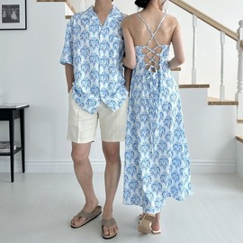 Decal Men's and Women's Couple Beachwear Summer Look SD-240615 SH222 Shirt/FREE
