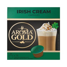 AROMA GOLD Irish Cream Coffee Pods 256g (48 Capsules) – Coffee Capsules Dolce Gusto Compatible Flavoured Coffee Pods for Nespresso Machines Barista-Approved, Mild & Harmonious Taste Perfect