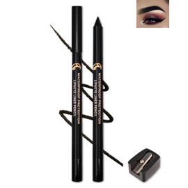Black Gel Eyeliner Pencil, Sharpenable Matte Eye Liner Pen Waterproof Smudge proof, Gel Cream Smooth Waterline Eyeliner Long Lasting, Eyeliner Makeup with Sharpener, High Pigmented Dineador De Ojos-01