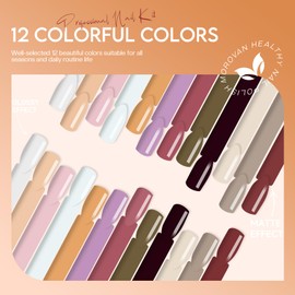 Morovan Acrylic Powder Set: Nail Acrylic Powder 12 Colors Professional Polymer Colored Acrylic Powder with Glitter Nails Powder for Acrylic Nail Extension Carving 15g 0.5fl.Oz