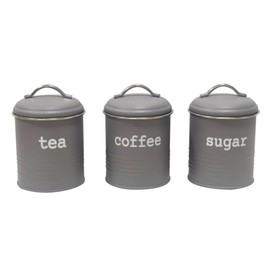 Apollo Round Air Tight Tea Coffee Sugar Kitchen Storage Canister Set of 3