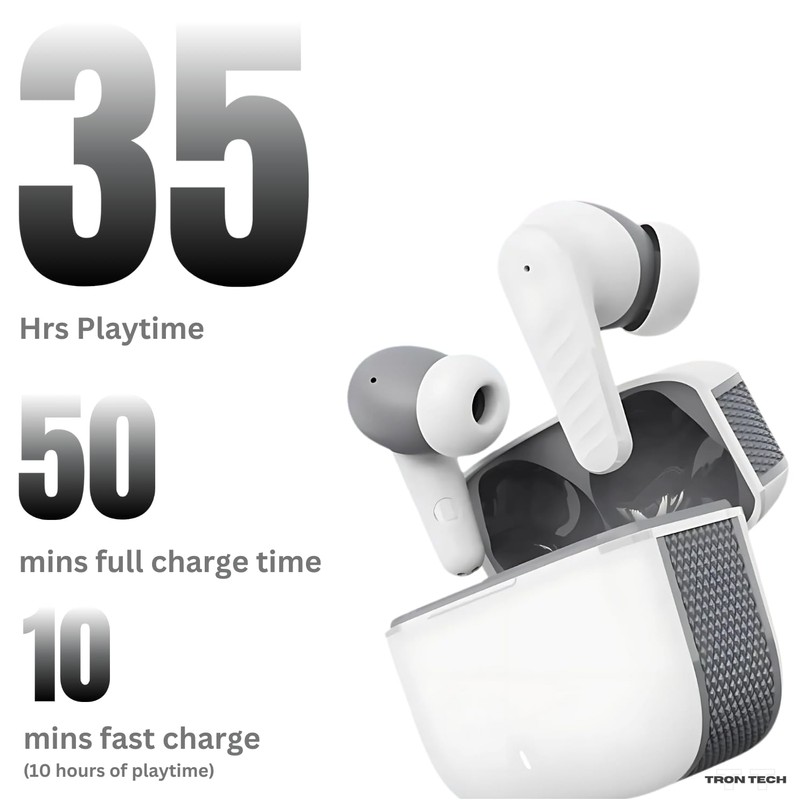 TRON TECH T8 Bluetooth Earbuds, Smart Touch Control, Built-in Quad