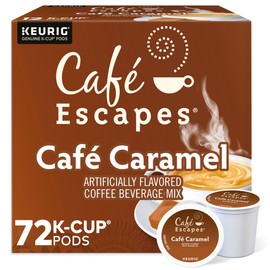 Café Escapes Café Caramel, Keurig Single-Serve K-Cup Pods, Flavored Coffee, 72 Count