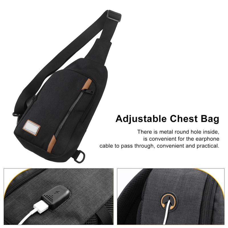GOLDEN WOLF Chest Sling Bag Adjustable Shoulder Strap Waterproof Messenger