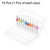 sourcing map 10pcs PCB Drill Bit Set 1/8" Shank 0.1mm-1mm