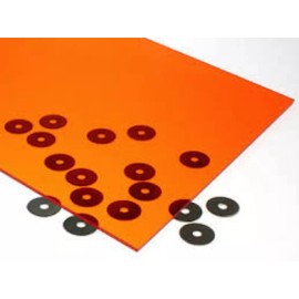 plasticsAcrylic Orange/Amber Fluorescent Acrylic Plexiglass sheet 1/8" x 12" x 12" #9096
