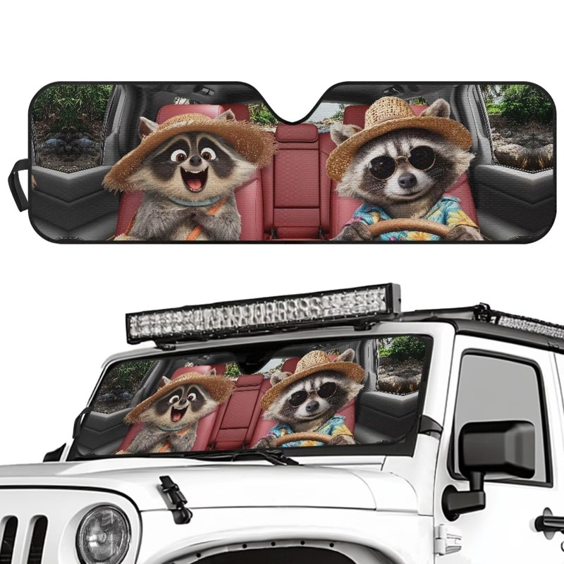 TSVAGA Windshield Sun Shade Funny Frog Car Sun Visor Compatible