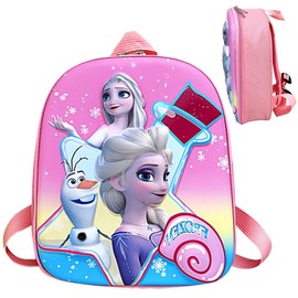 IFHDO Frrozen Children's Backpack, Frrozen Princess Backpack, School Backpack, 3D Cartoon School Backpack, Nursery Backpack for School, Leisure and Travel, Children for Backpack, red