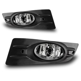 HEADLIGHTSDEPOT Halogen Fog Light Kit With Clear Lens Compatible With Honda Accord Coupe 2006-2007
