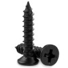STARVAST 100pcs Phillips Modified Truss Head Wood Screws, Black Stainless