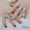  Black White Break Handmade Nail Tips ✨ - Long