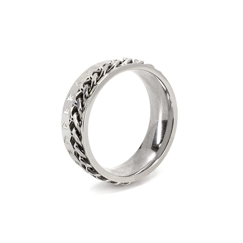 Generic Luxfancy Anillo Viking de runas vikingas de acero inoxidable