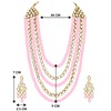 Aheli Kundan Pearl Long Multi Layered Collar Pendientes Set Joyería